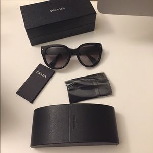 Prada cat eye black sunglasses 54mm.